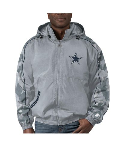 Худи-куртка Starter, Dallas Cowboys, серебристый, мужской, на молнии