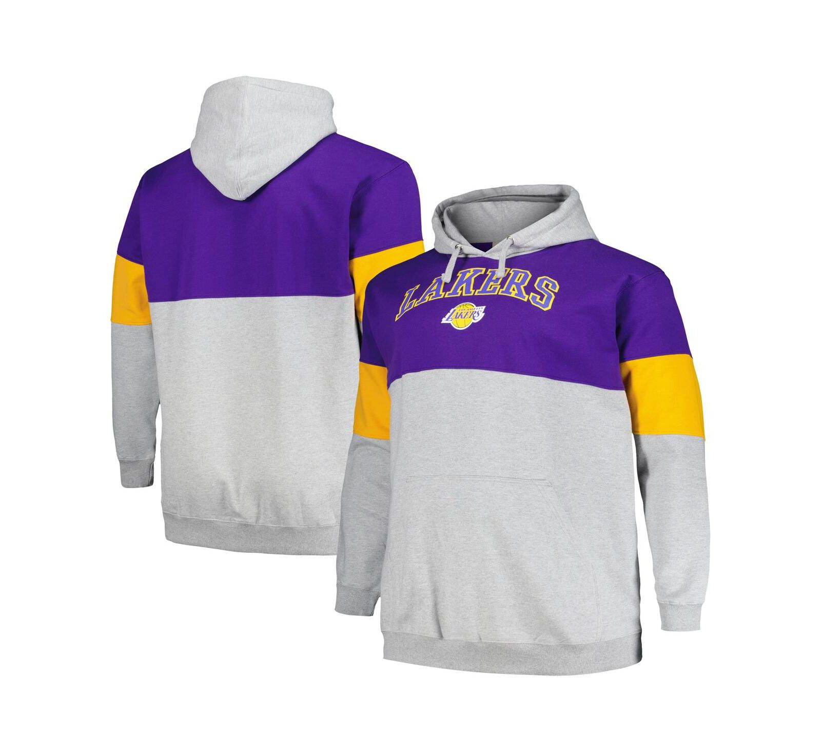 Мужское худи Fanatics Purple, Gold Los Angeles Lakers Big and Tall Pullover