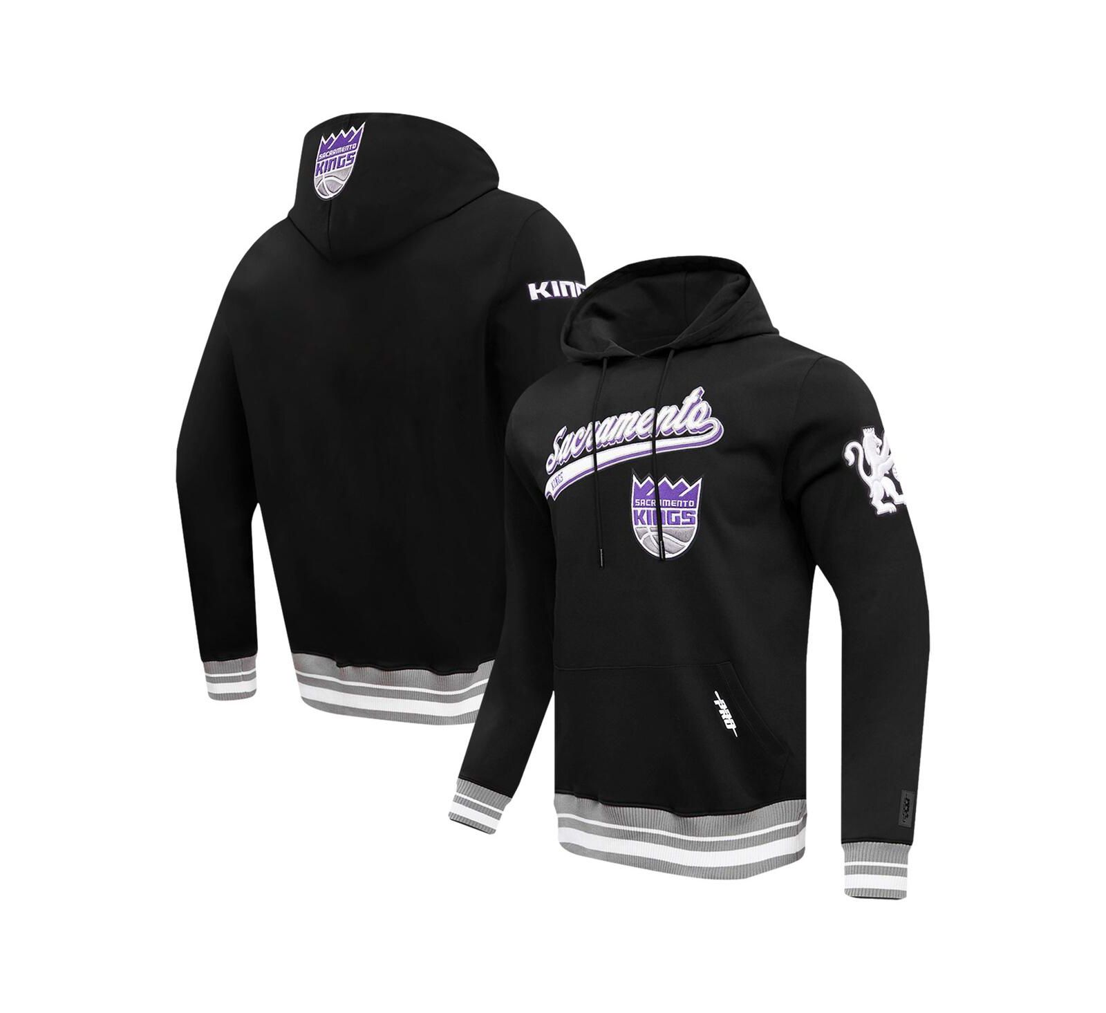 Men's Pro Standard Black Sacramento Kings Script Tail Pullover Hoodie