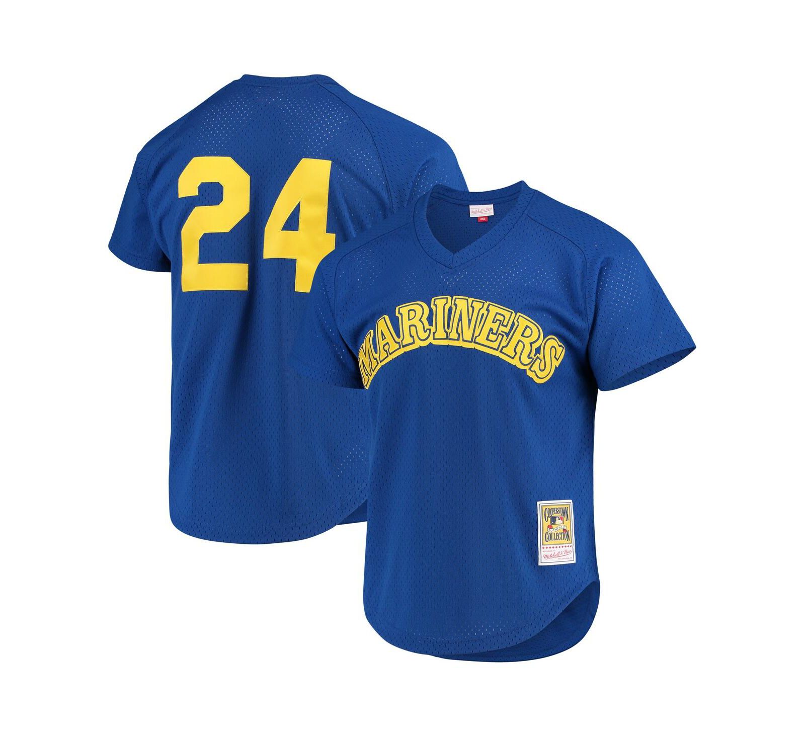 Мужская джерси Mitchell & Ness Ken Griffey Jr. Royal Seattle Mariners Cooperstown Mesh Batting Practice