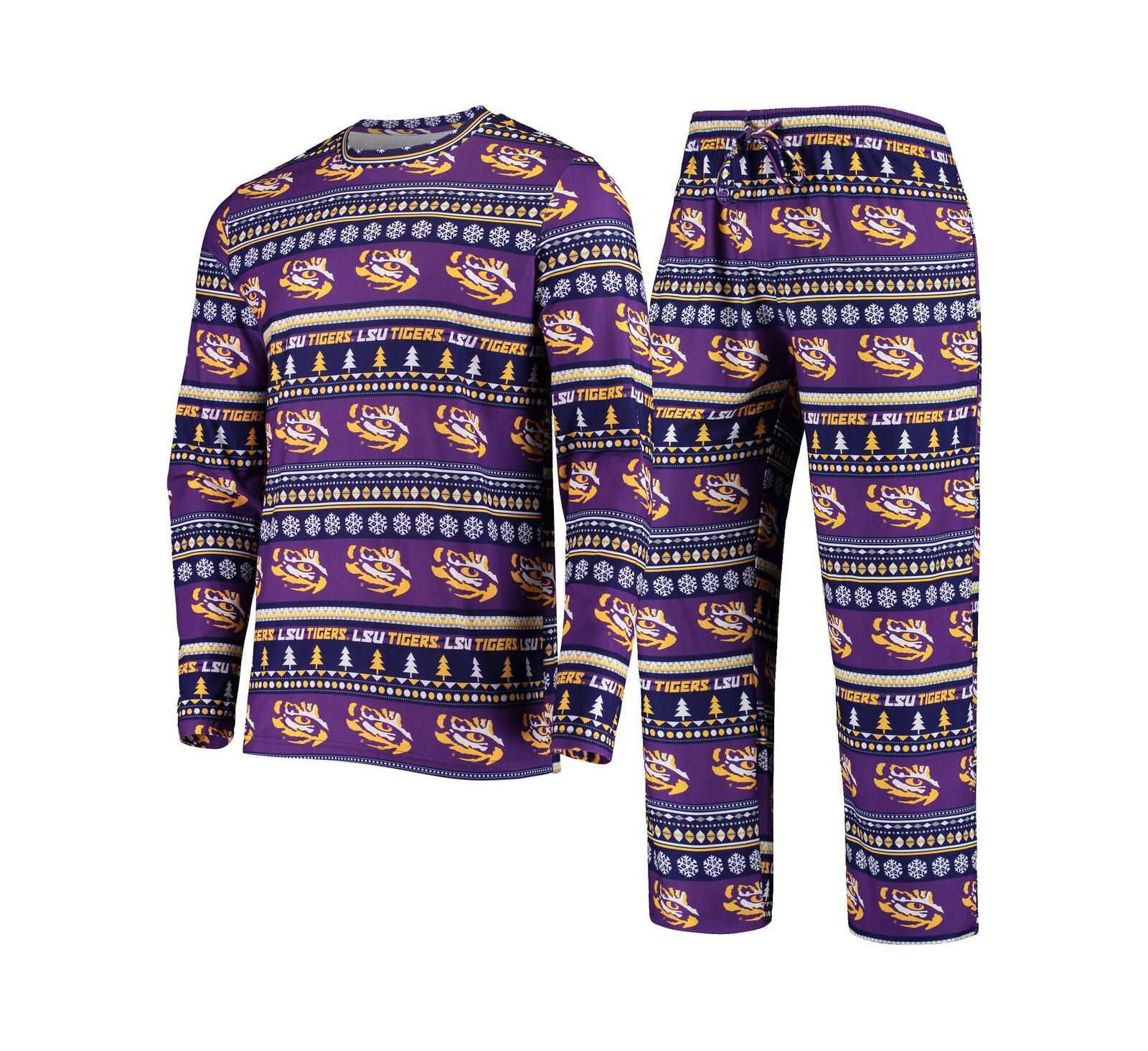 Мужской комплект Concepts Sport Purple LSU Tigers Ugly Sweater Knit Long Sleeve Top and Pant