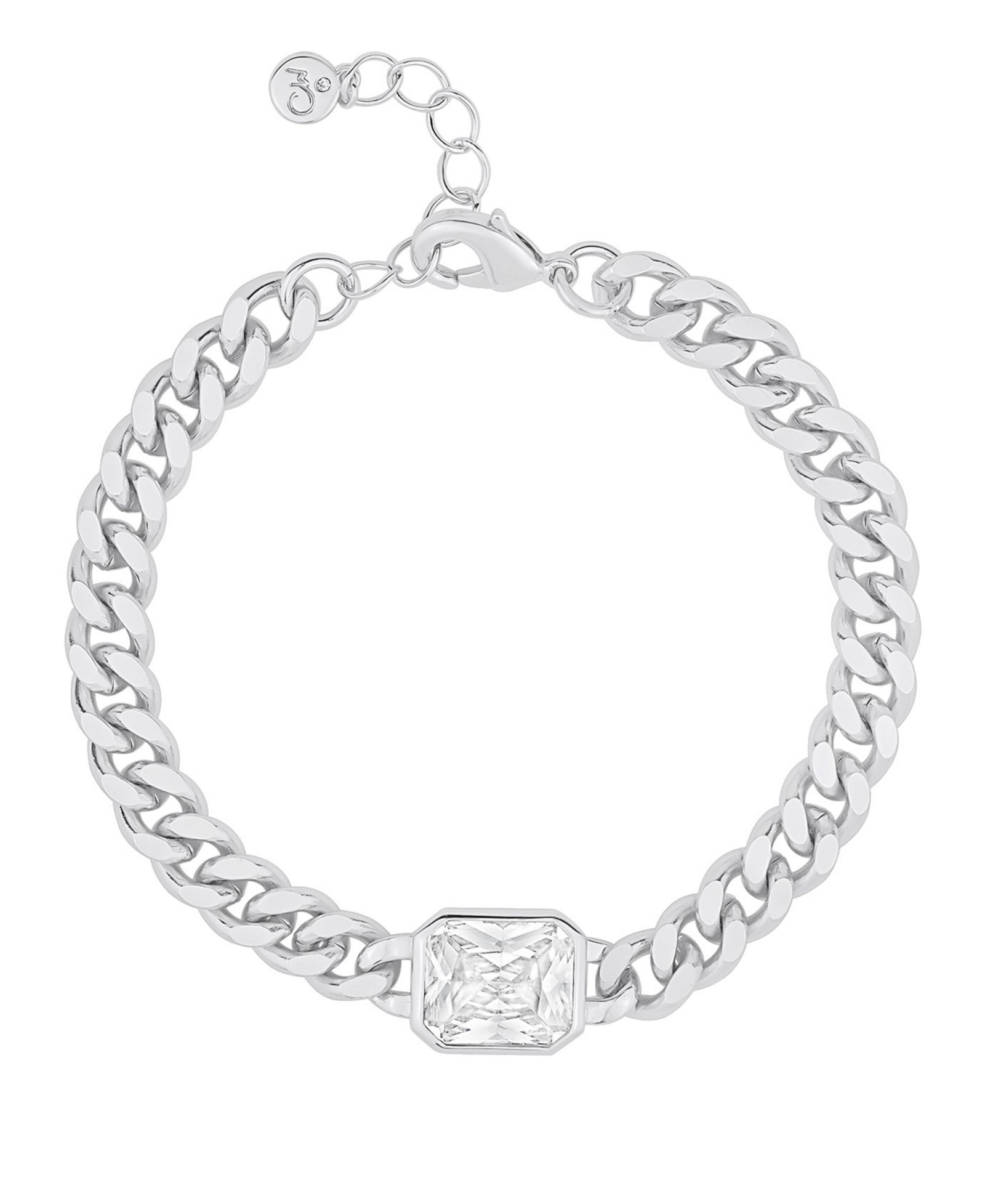 And Now This Cubic Zirconia Emerald Cut Chain Bracelet