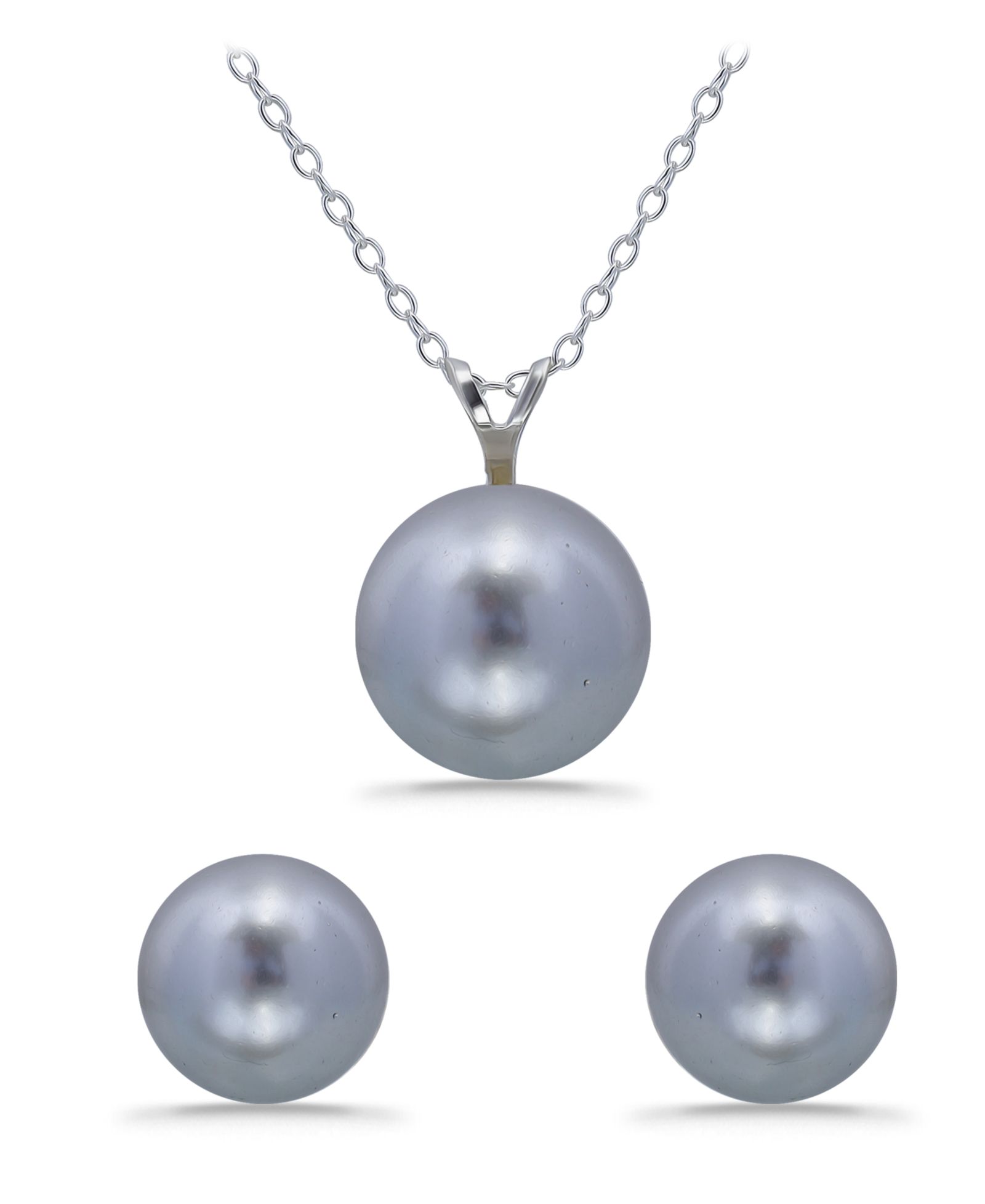 Набор колье и серег Macy's Shell Pearl Pendant и Freshwater Shell Pearl Stud