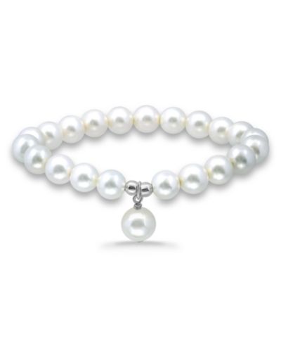 Белый Shell Pearl Charm Drop с White Shell Pearl Stretch Bracelet
