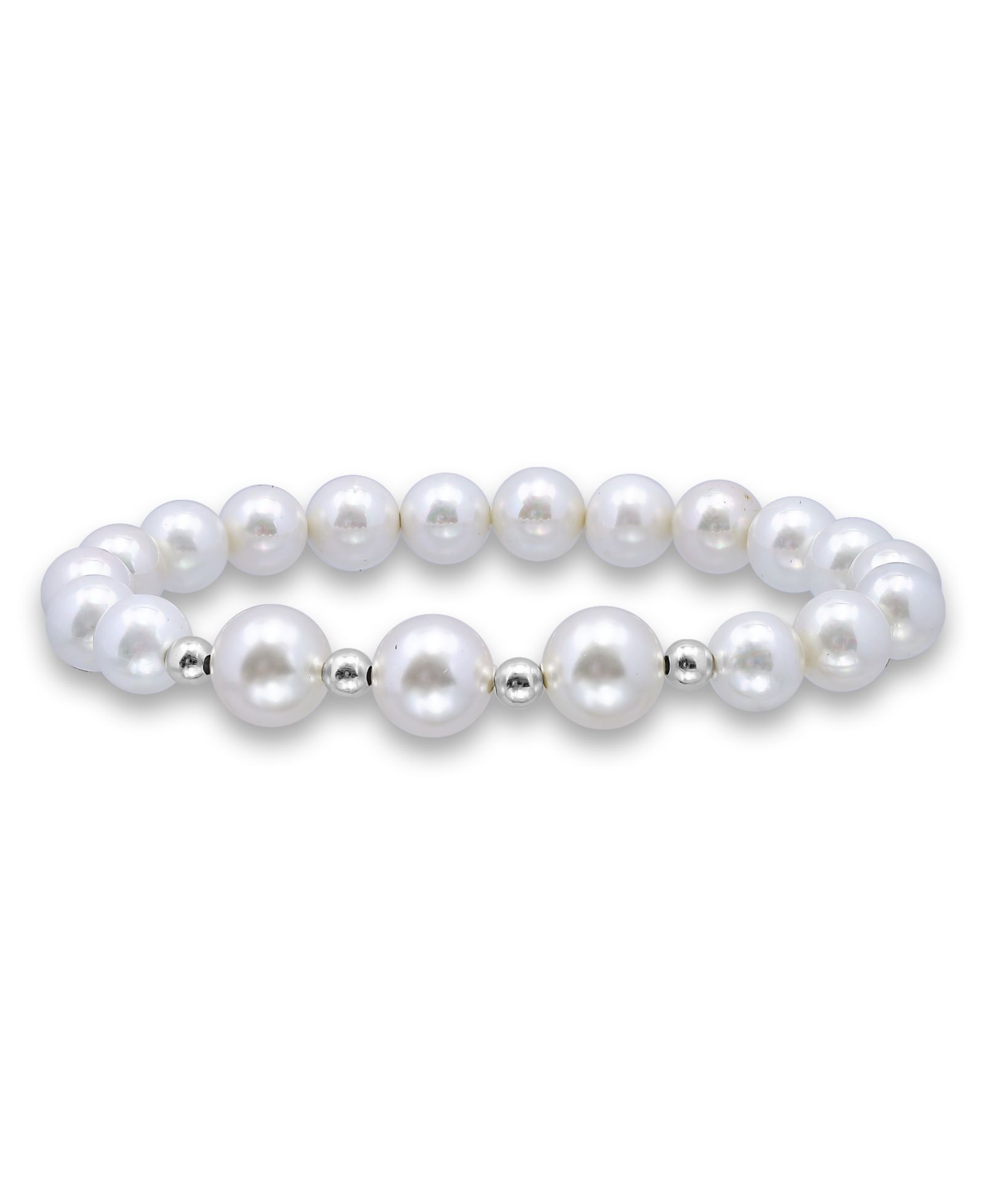 Macy's White Shell Pearl Stretch Bracelet