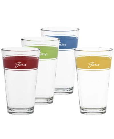 Набор из 4 стаканов Fiesta Bright Frame 16 Ounce Tapered Cooler Glass