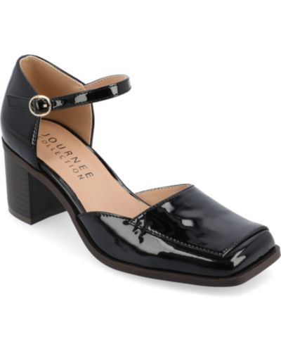 Journee Collection Women's Evangeline Block Heel Square Toe Pumps
