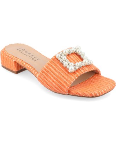 Женские сандалии-шлепанцы Journee Collection Women's Justina Ornamented Raffia