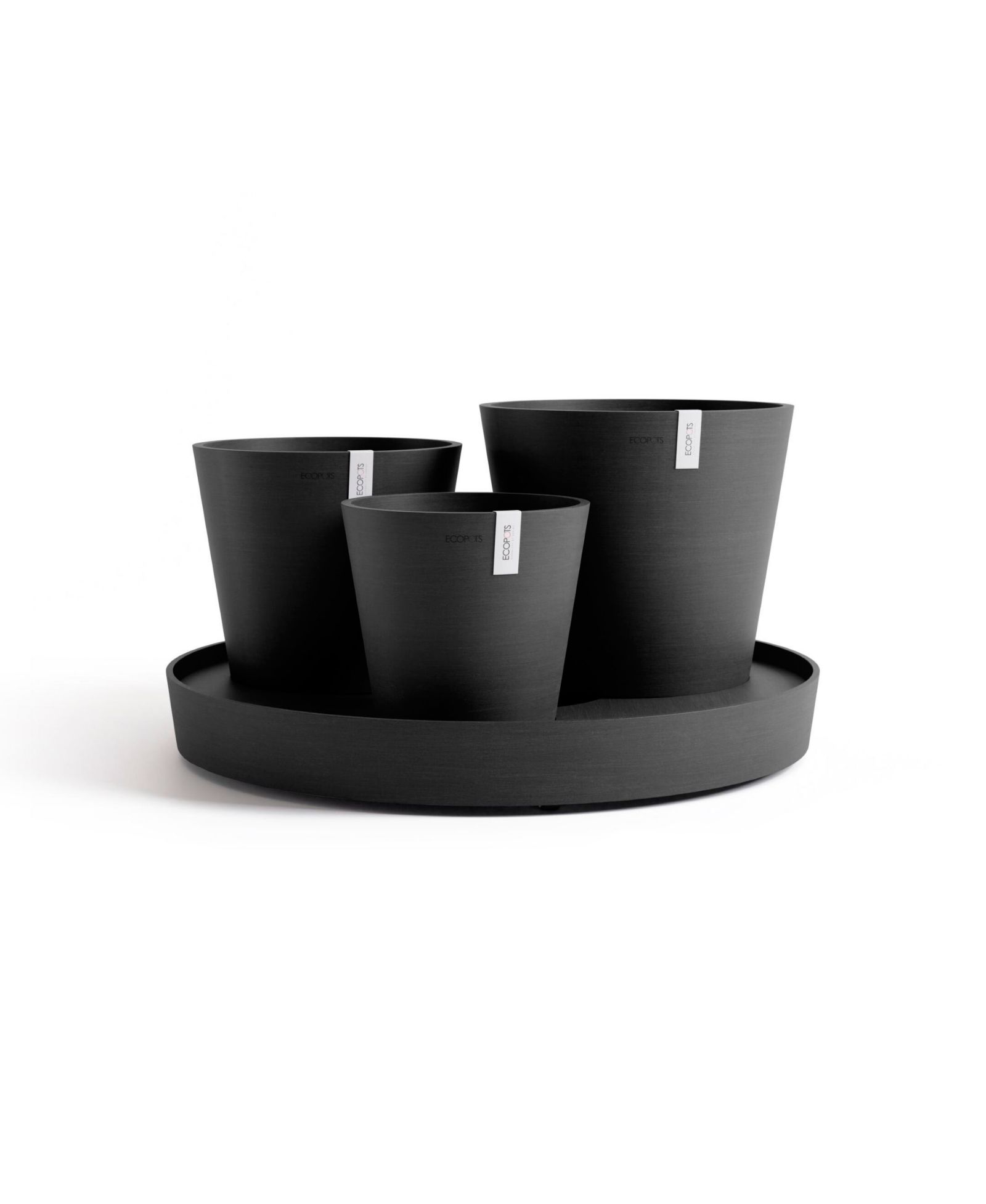 Ecopots Dubai Self Watering Planter with Wheels and Saucer, 22in