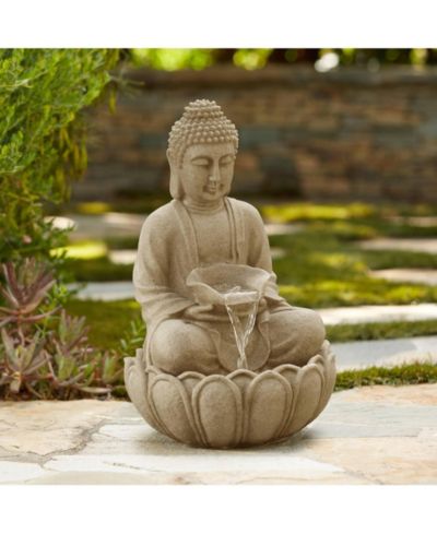 Декоративный фонтан Calm Buddha 22" Zen Asian для дома и улицы с LED подсветкой