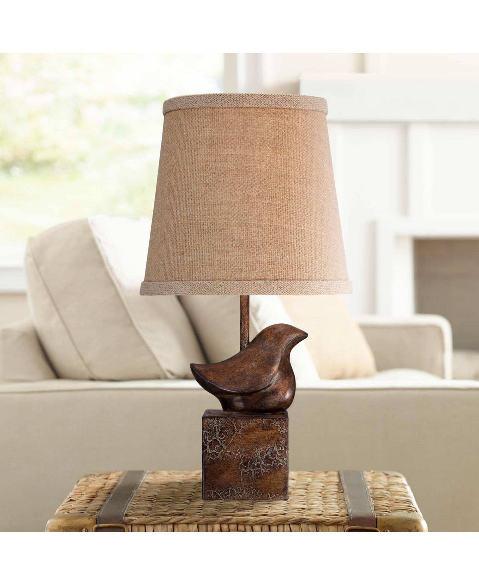 Настольная лампа 360 Lighting 15 1/2" High Bird Moderne Rustic Farmhouse Accent Table Lamp