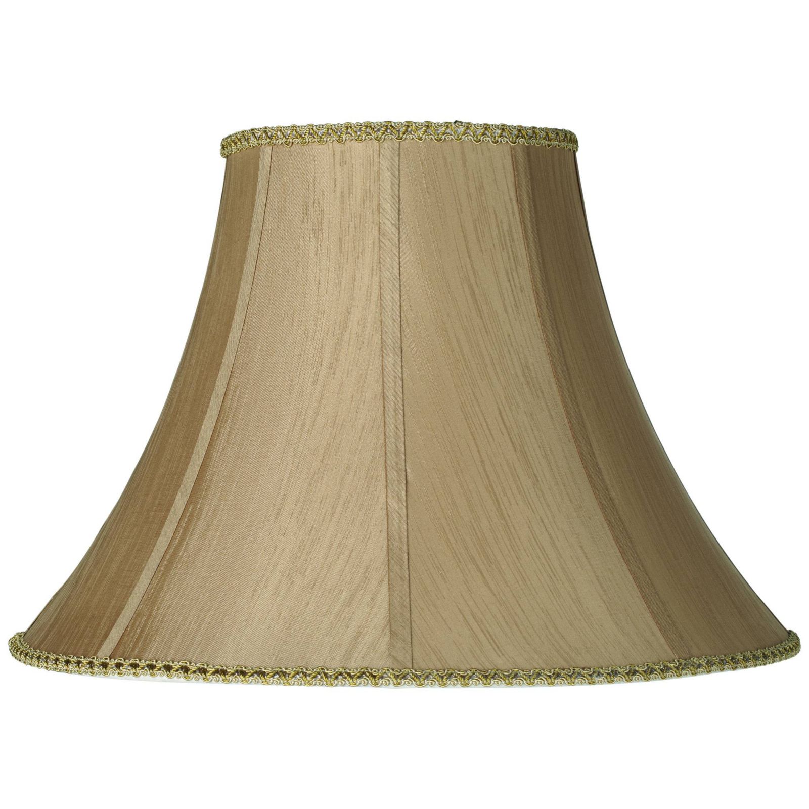 Springcrest Earthen Large Round Bell Lamp Shade 8" Top x 18" Bottom x 12" Height x 13" Slant Replacement with Harp and Finial