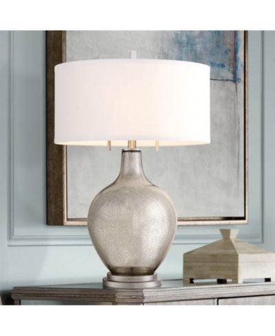 Настольная лампа Possini Euro Design Louie 28 1/2" Tall Modern Luxe End Table Silver Mercury Glass Single Living Room Bedroom