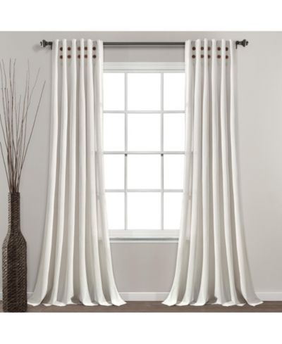Штора Lush Decor Linen Button Pinched Pleat Window Curtain Panel