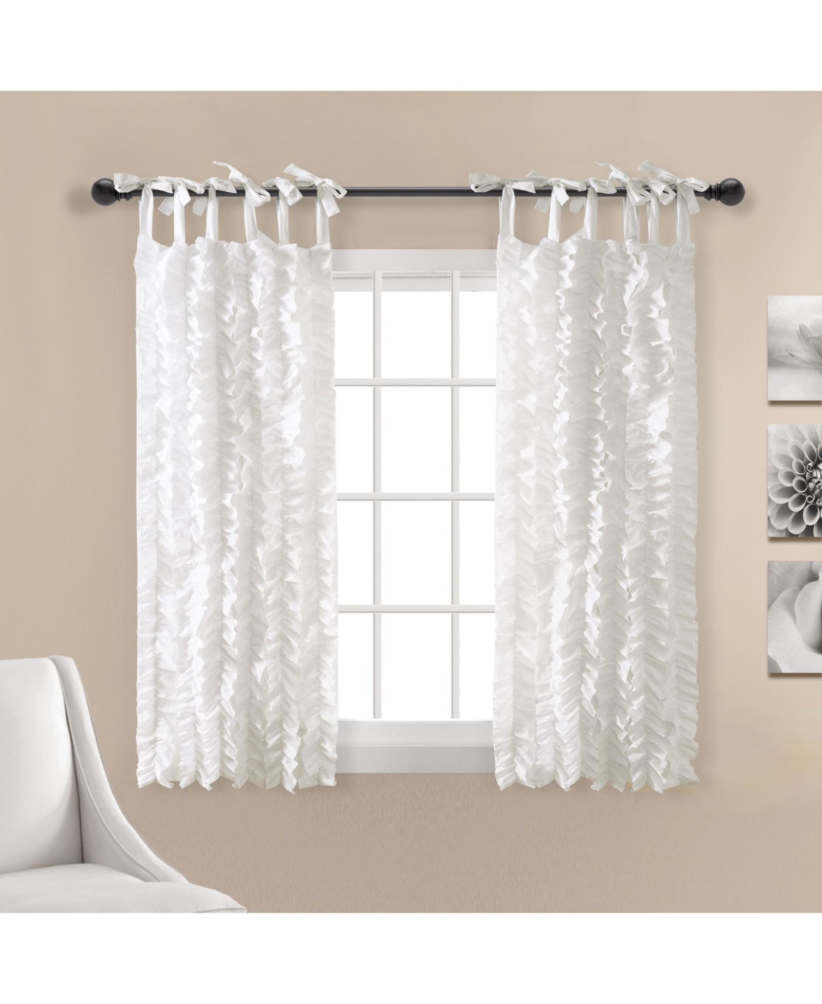 Sophia Ruffle Window Curtain Panels