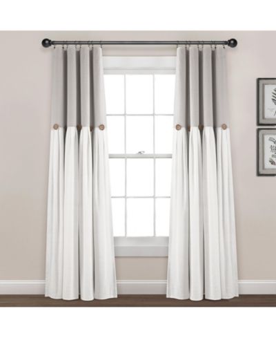 Linen Button 100% Lined Blackout Window Curtain Panel