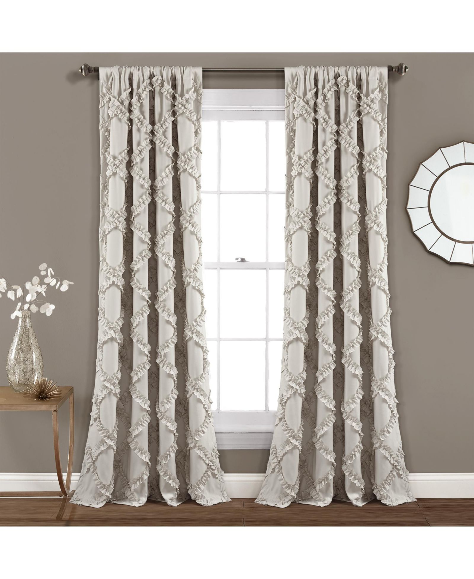 Комплект штор Lush Decor Ruffle Diamond Neutral 54x84