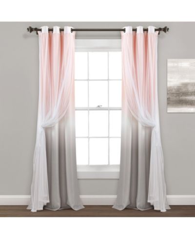 Светопропускающая штора Umbre Fiesta Grommet Sheer/ Printed Blush/Gray 38X84