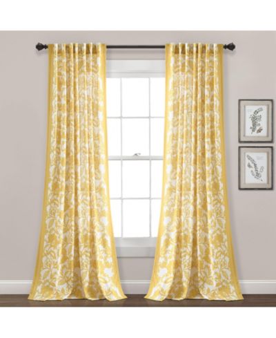Lush Decor Emma жаккардовые шторы для окон, желтые, 52X84