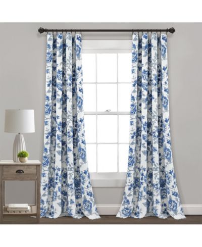 Ivana Floral Light Filtering Window Curtain Panels