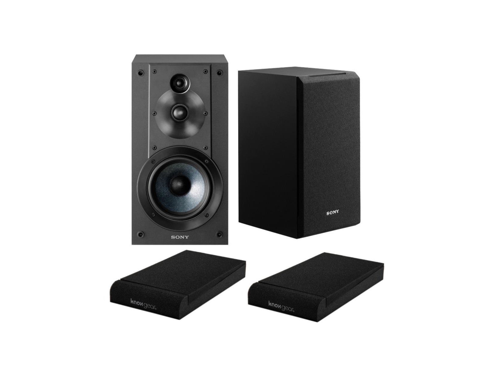 Sony SSCS5 3-Way 3-Driver Bookshelf Speaker System (Black) with Isolation Pads