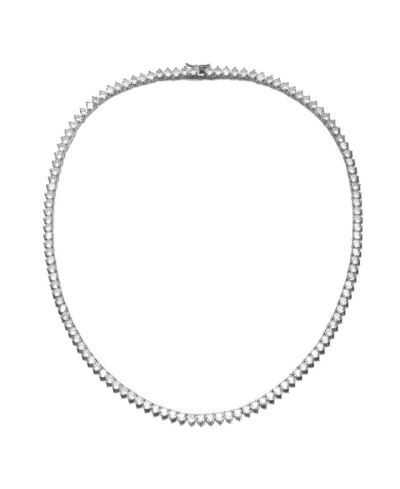 Теннисное колье Rachel Glauber с CZ и напылением из белого золота 14K