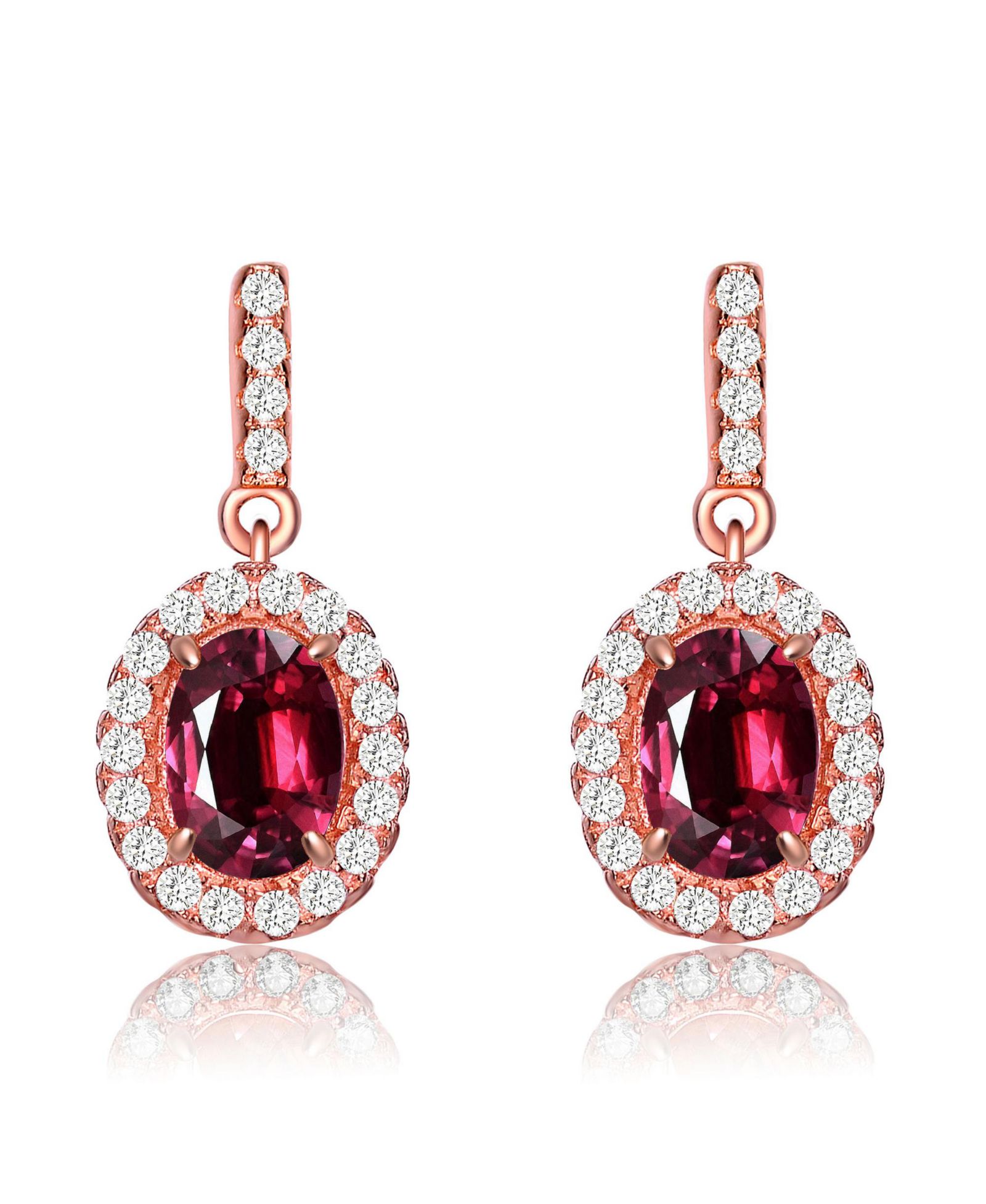 Серьги Rachel Glauber Dainty 18K Rose Gold Plated CZ Mini Drop