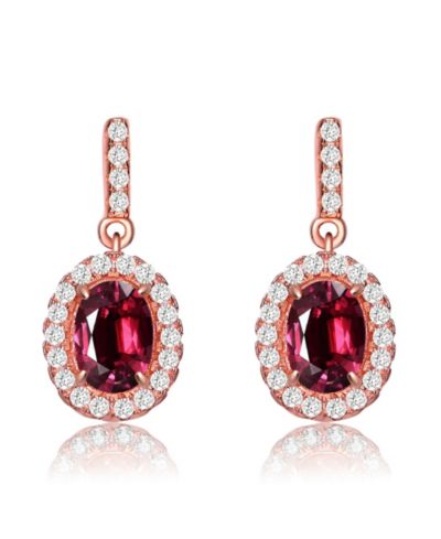 Серьги Rachel Glauber Dainty 18K Rose Gold Plated CZ Mini Drop
