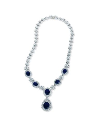 Genevive Dazzling White Gold Plated CZ Statement Teardrop Necklace