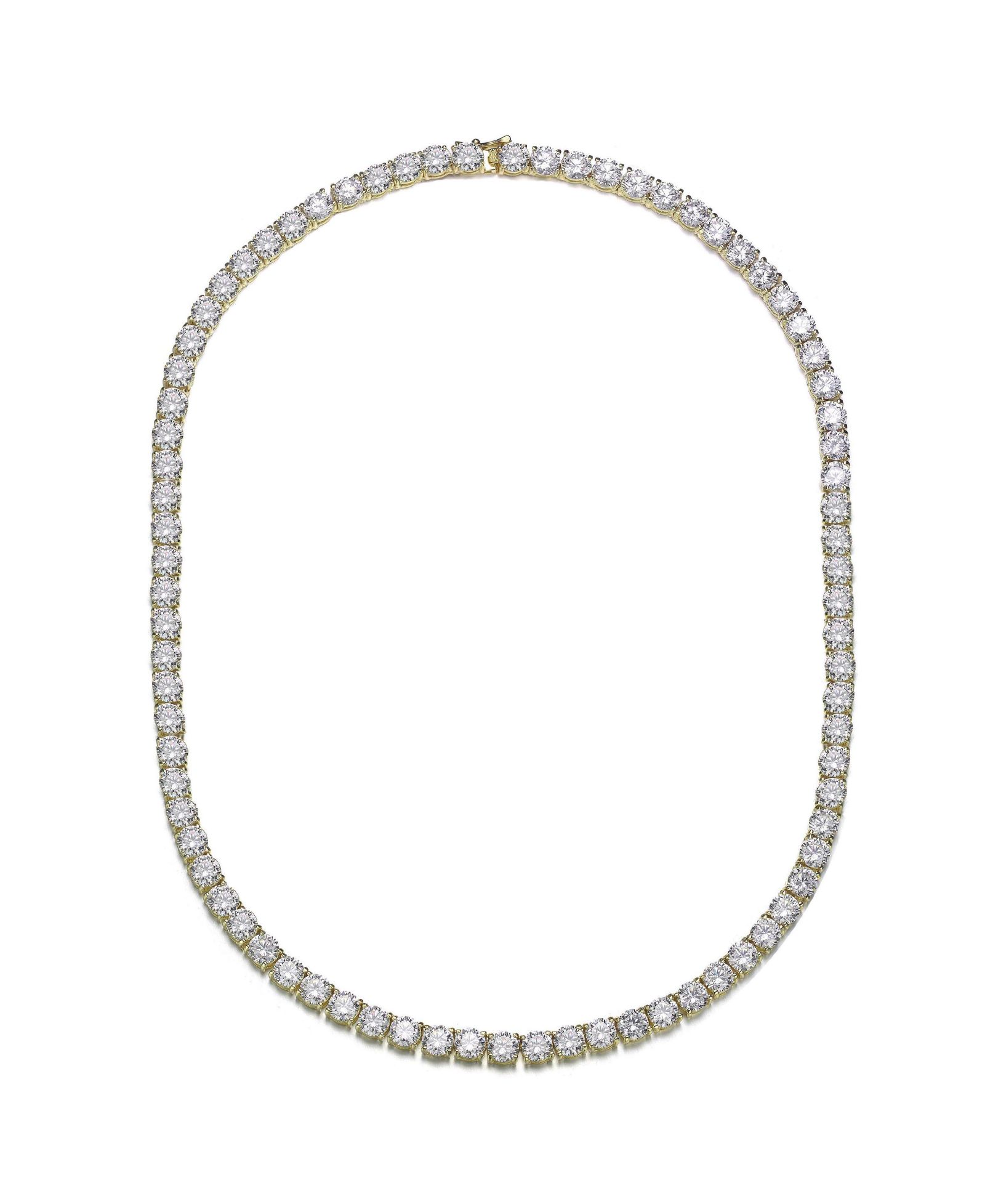 Rachel Glauber Элегантное ожерелье Tennis с прозрачной кубической цирконией 4MM, 17"