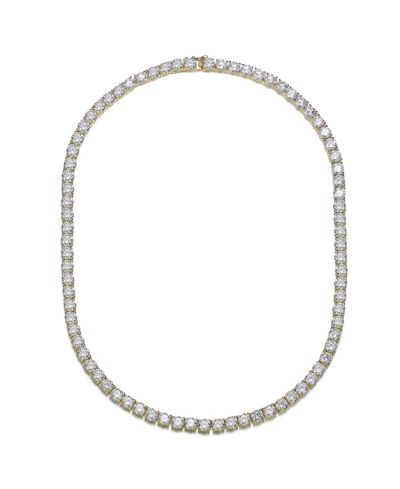 Rachel Glauber Элегантное ожерелье Tennis с прозрачной кубической цирконией 4MM, 17"