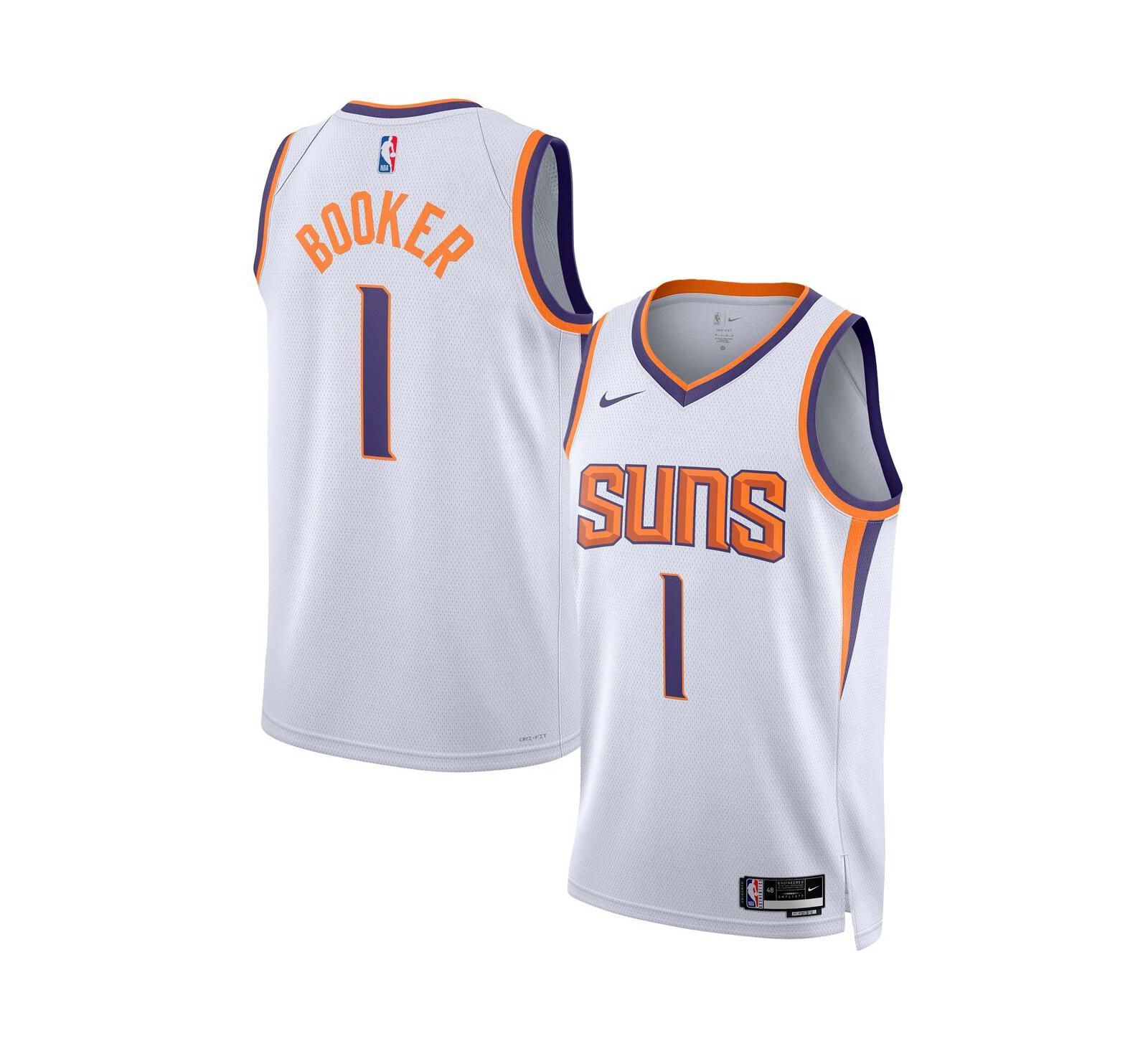 Men's and Women's Nike Devin Booker White Phoenix Suns Swingman Jersey - Association Edition