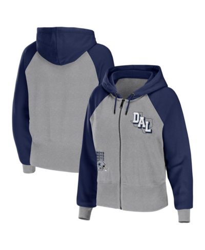 Женское худи WEAR by Erin Andrews Silver Dallas Cowboys Colorblock Lightweight Full-Zip