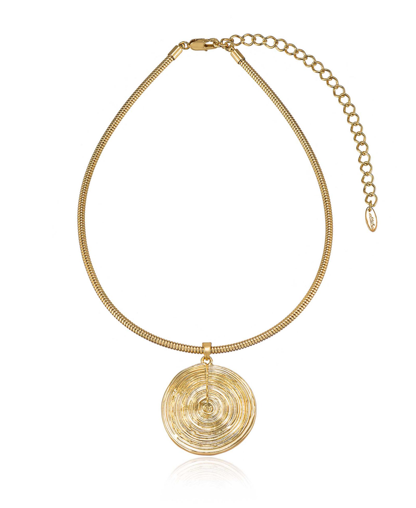 ETTIKA Statement Swirl Pendant 18K Gold-Plated Choker Necklace