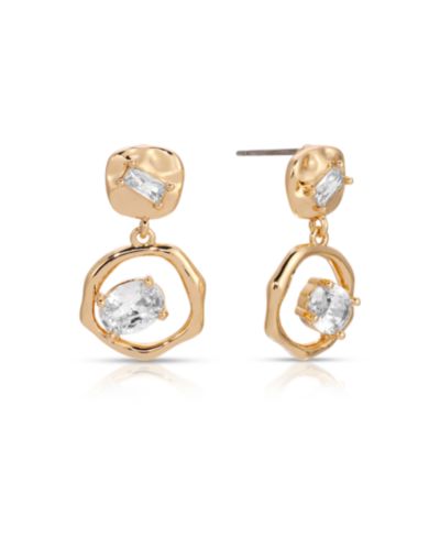 Кристальные серьги ETTIKA Organic Shape с позолотой 18k
