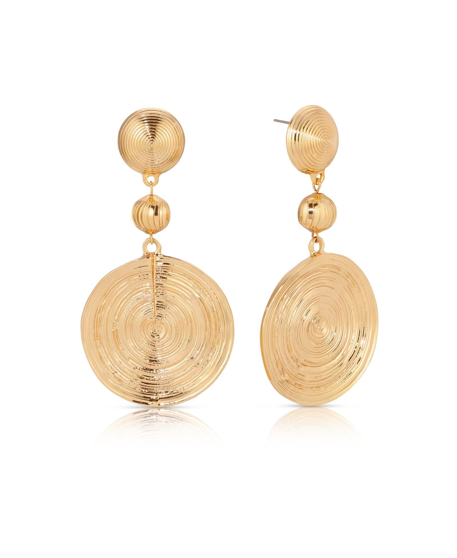 ETTIKA Textured Disc 18K Gold-Plated Statement Earrings