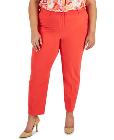 Tahari ASL Plus Size Classic Mid Rise Ankle Pants