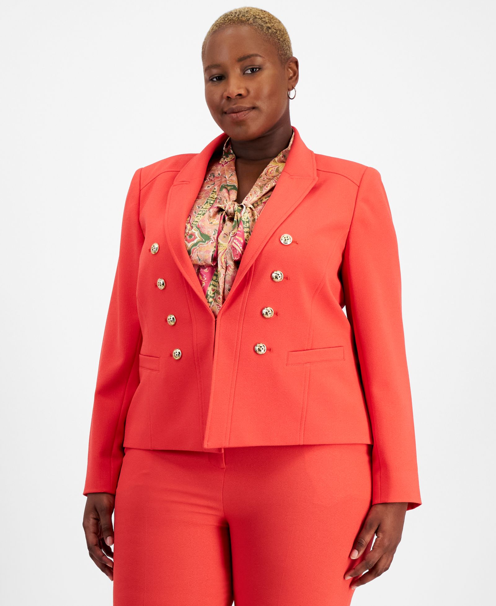 Блейзер Tahari ASL Plus Size Faux Double-Breasted