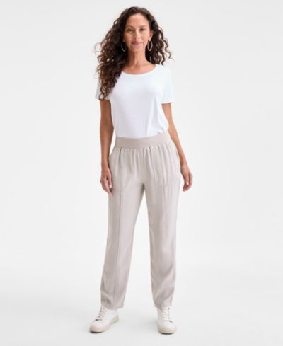 Женские брюки Style & Co Women's Mid-Rise Pull On Straight-Leg Ankle