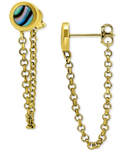 Серьги Giani Bernini Abalone с цепочкой, из стерлингового серебра с 18k Gold-Plated