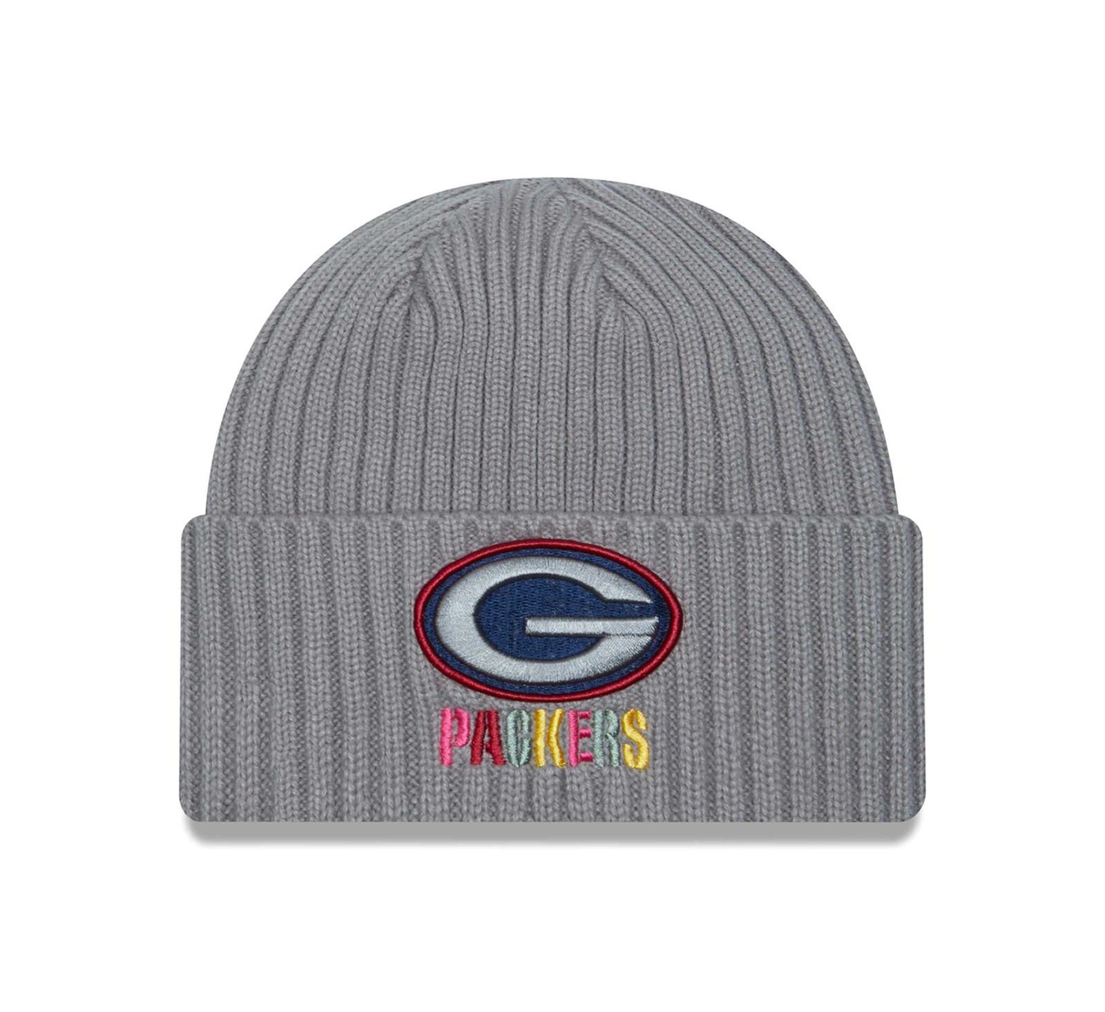 Мужская вязаная шапка New Era Green Bay Packers Color Pack Multi Cuffed Knit Gray