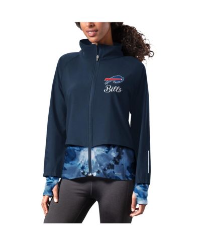 MSX by Michael Strahan Женская ветровка для бега Navy Buffalo Bills Grace Raglan Full-Zip