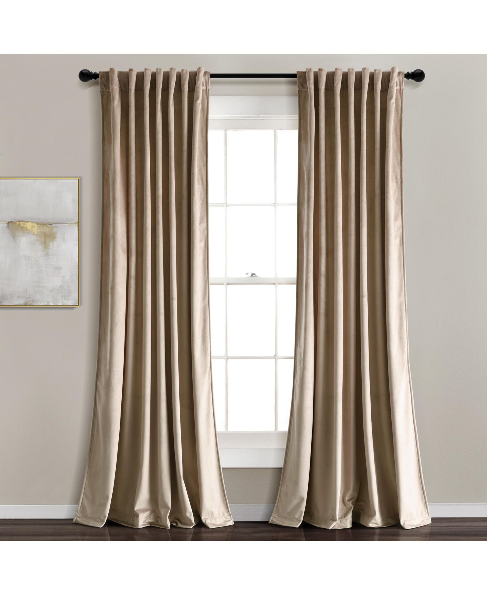 Панели штор Lush Decor Prima Velvet Solid Light Filtering Back Tab/Rod Pocket