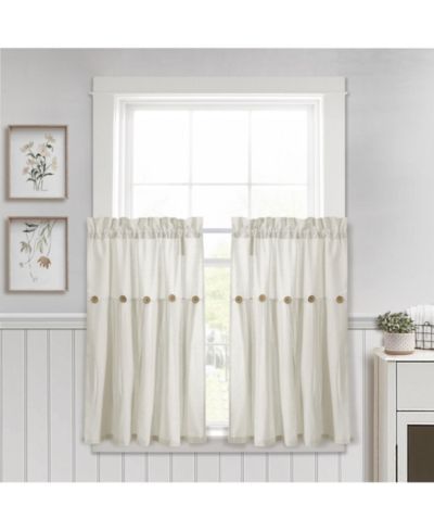 Комплект из 2 штор Lush Decor Linen Button Farmhouse Kitchen Tier