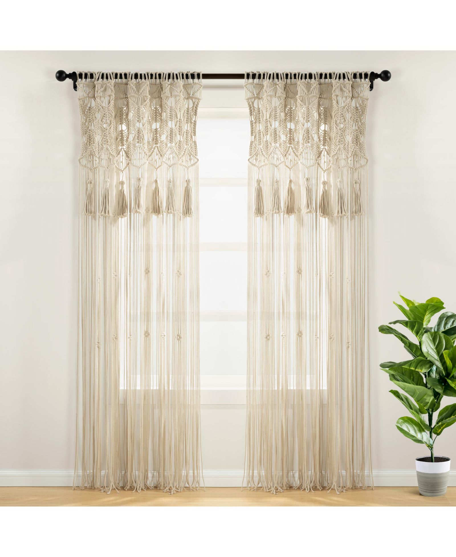 Штора Lush Decor Boho Macrame Tassel Cotton