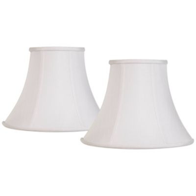 Imperial Shade комплект из 2 белых абажуров для ламп Bell Medium 7" Top x 14" Bottom x 11" Slant Spider с запасным держателем и наконечником