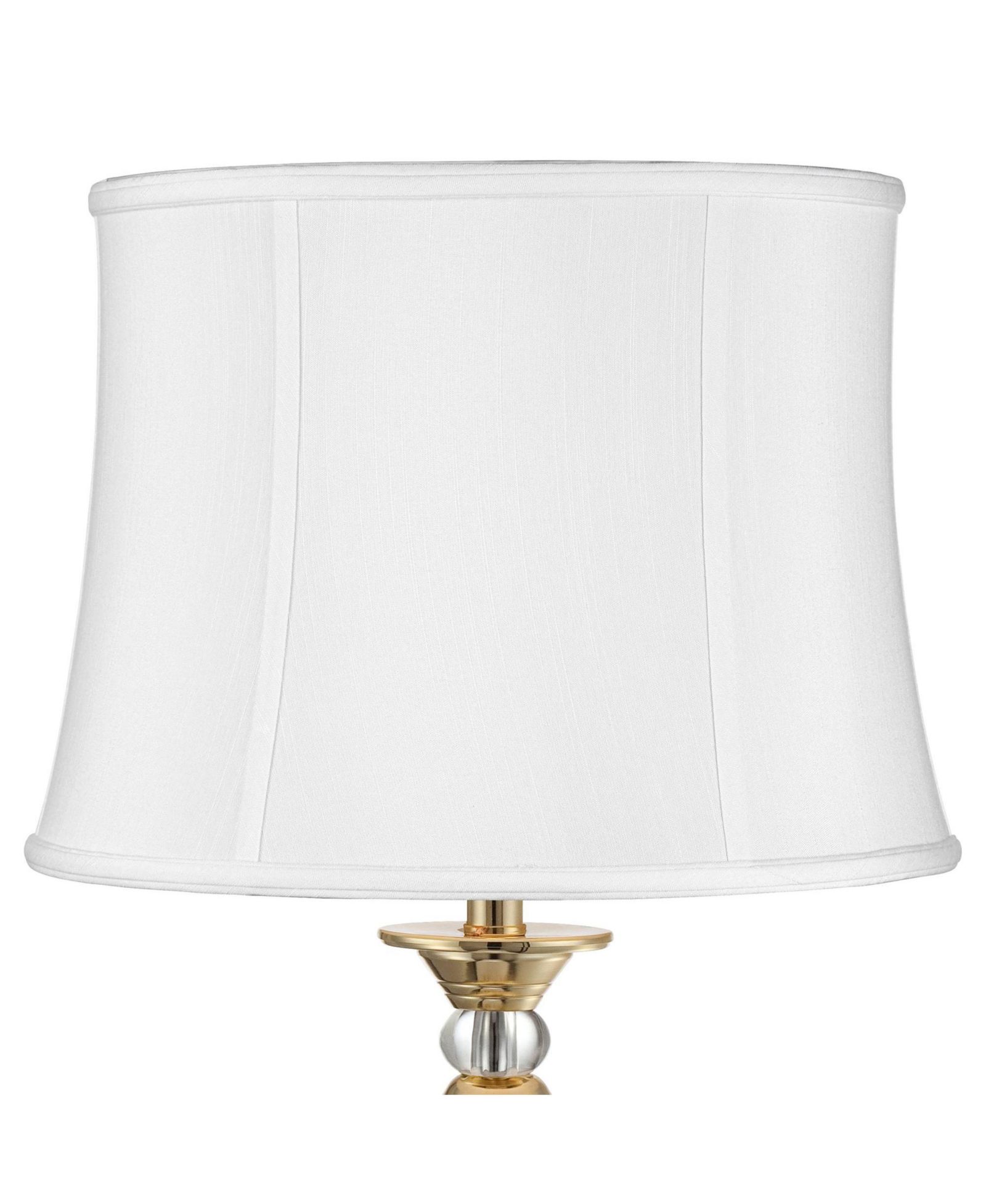 Springcrest White Medium Drum Lamp Shade 14" Top x 16" Bottom x 12" Slant (Spider) Replacement with Harp and Finial