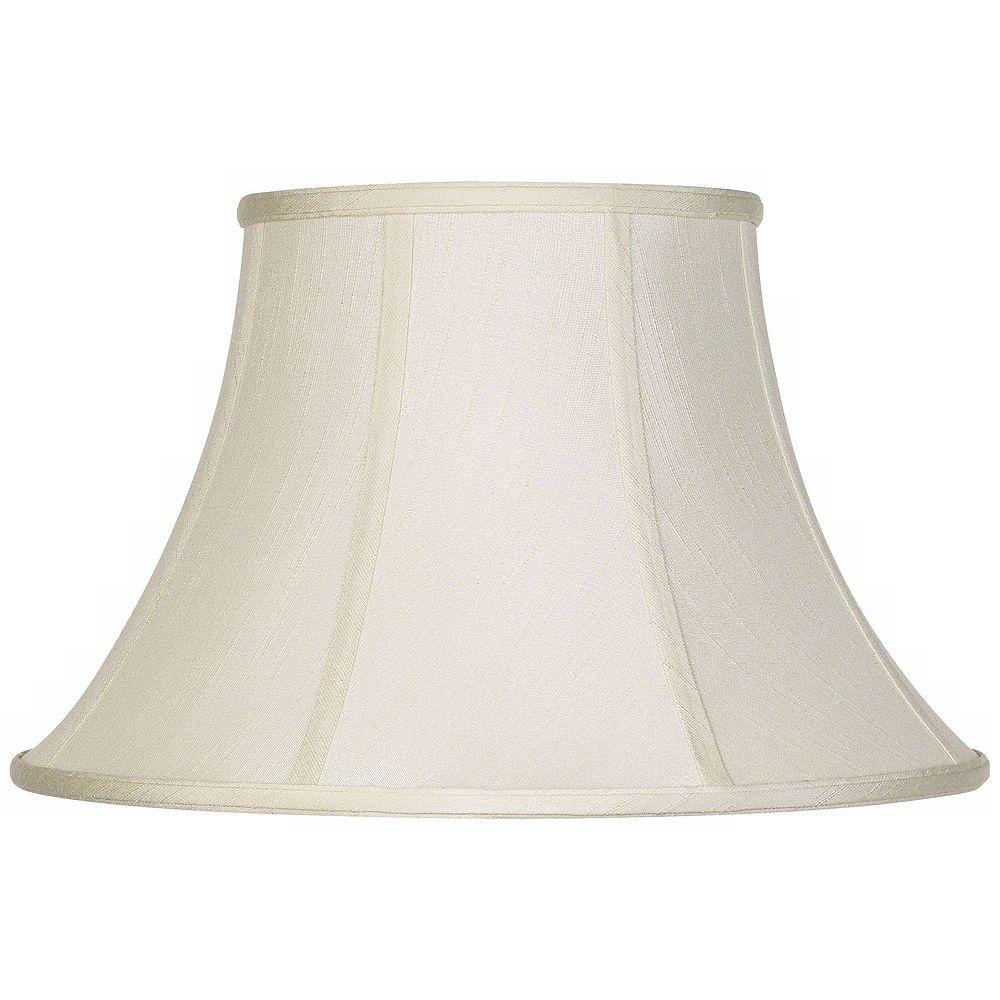 Springcrest Creme Large Bell Lamp Shade 9" Top x 17" Bottom x 11" Slant x 10.5" High (Spider) Replacement with Harp and Finial