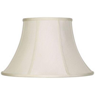 Springcrest Creme Large Bell Lamp Shade 9" Top x 17" Bottom x 11" Slant x 10.5" High (Spider) Replacement with Harp and Finial