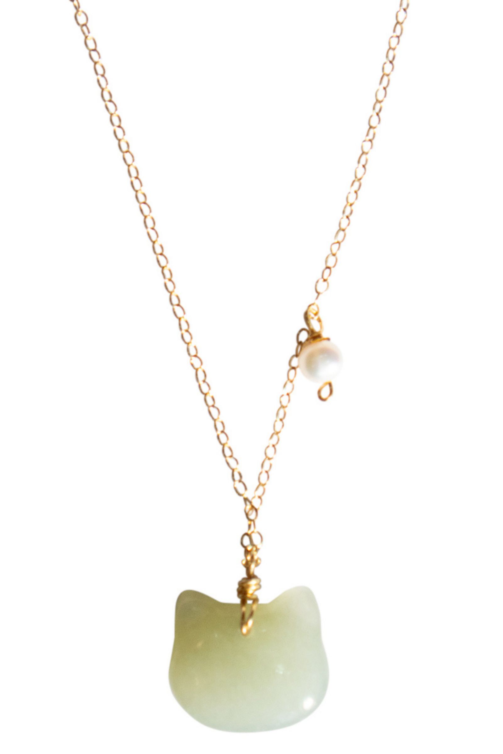 Подвеска-ожерелье Choupette Cat Green Jade